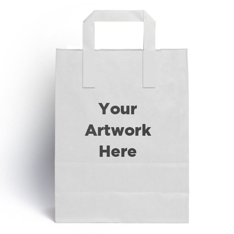 Printed External Flat Handle Paper Carrier Bags