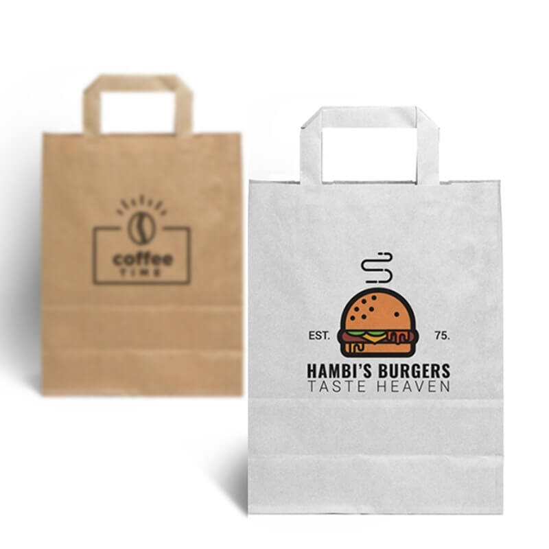 Printed Internal Flat Handle Paper Carrier Bags