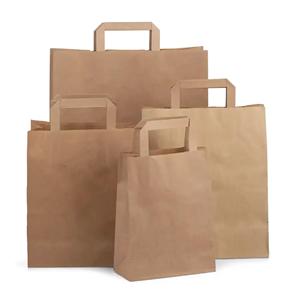 Recycled Brown Carrier Bags with Flat Handles