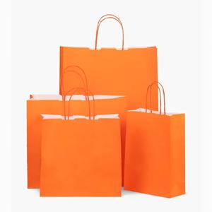 Orange Premium Italian Paper Carrier Bags with Twisted Handles