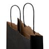 Italian Black Paper One Bottle Bag with Twisted Handles