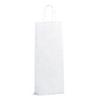 Italian White Paper One Bottle Bag with Twisted Handles