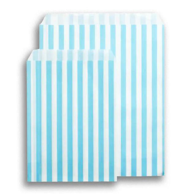 Blue Candy Stripe Paper Bags