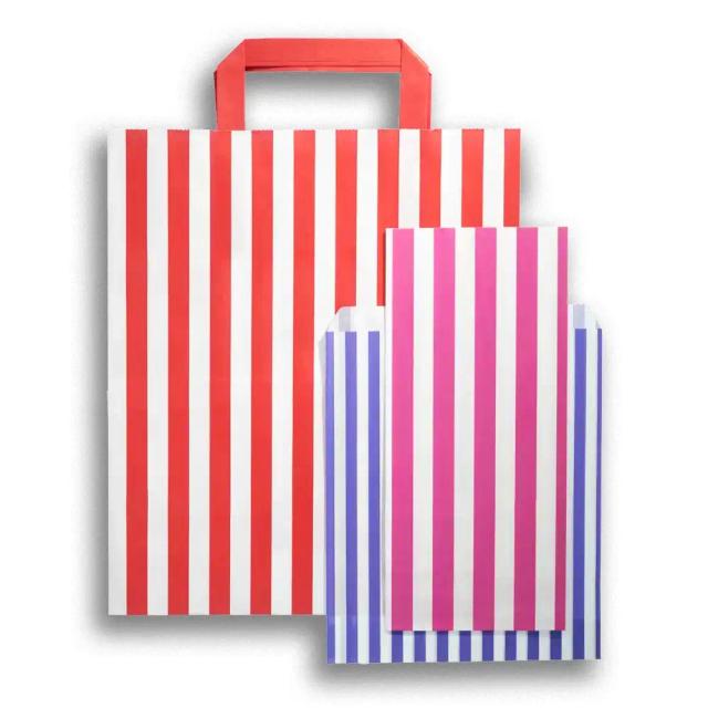 All Candy Stripe Paper Bags