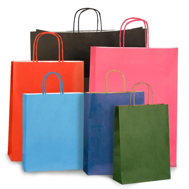 Coloured Twisted Paper Carrier Bags