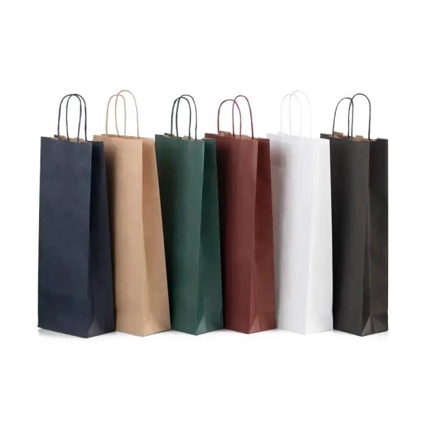 Twisted Handle Paper Bottle Bags