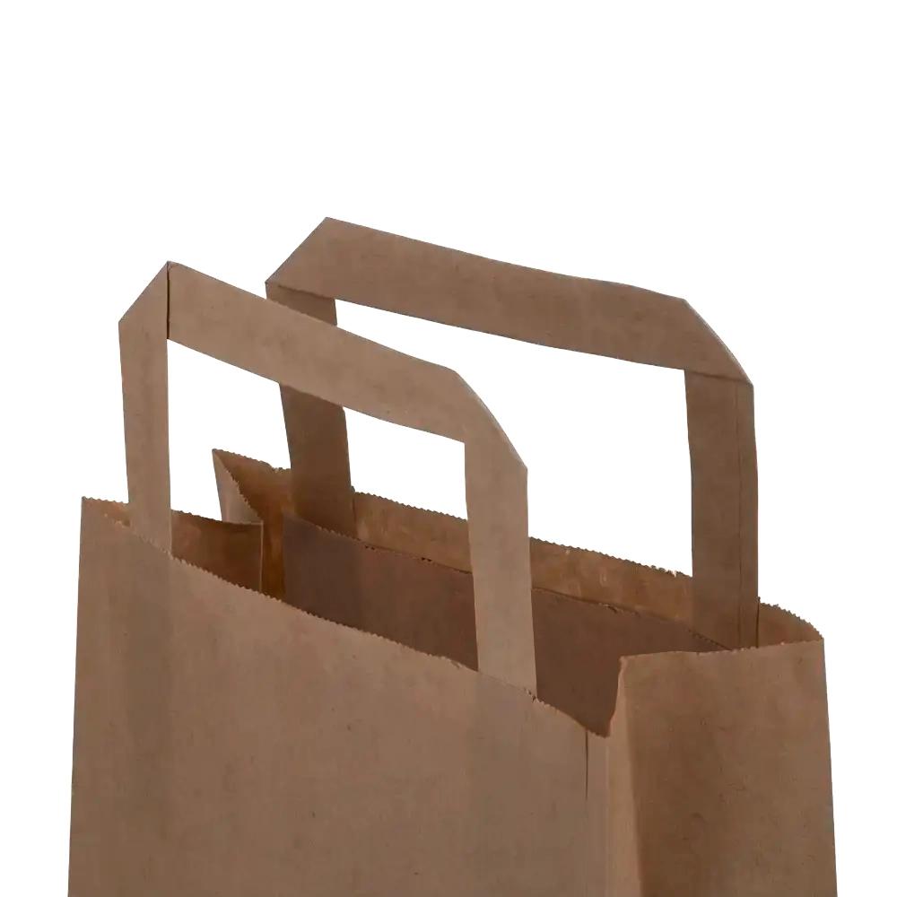 Premium Flat Handle Brown Paper Carrier Bags