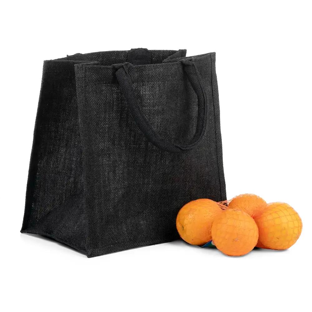 Black Jute Bags with Luxury Padded Handles