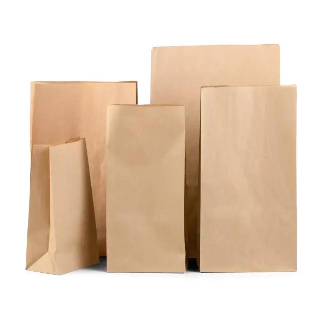 Block Bottom Brown Kraft Paper Bags