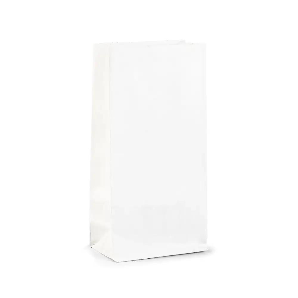 Block Bottom White Kraft Paper Bags