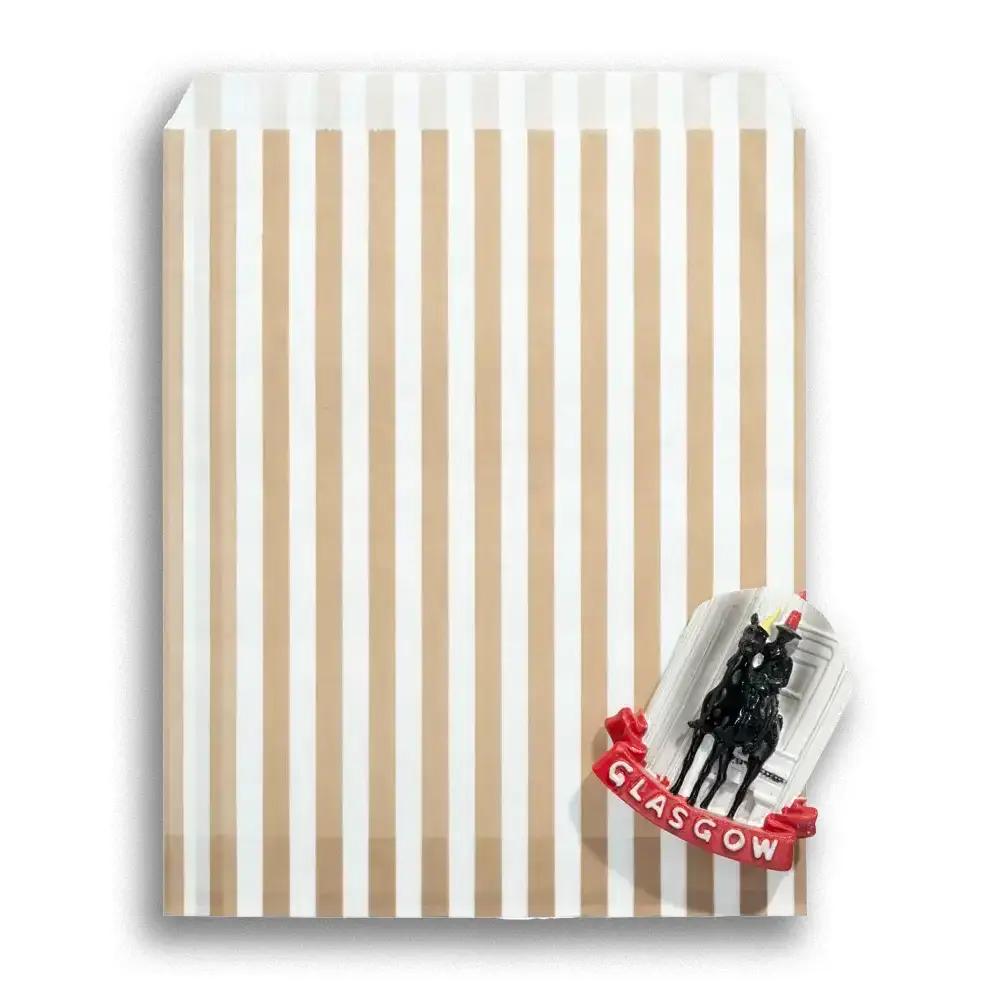 Gold Candy Stripe Paper Bags