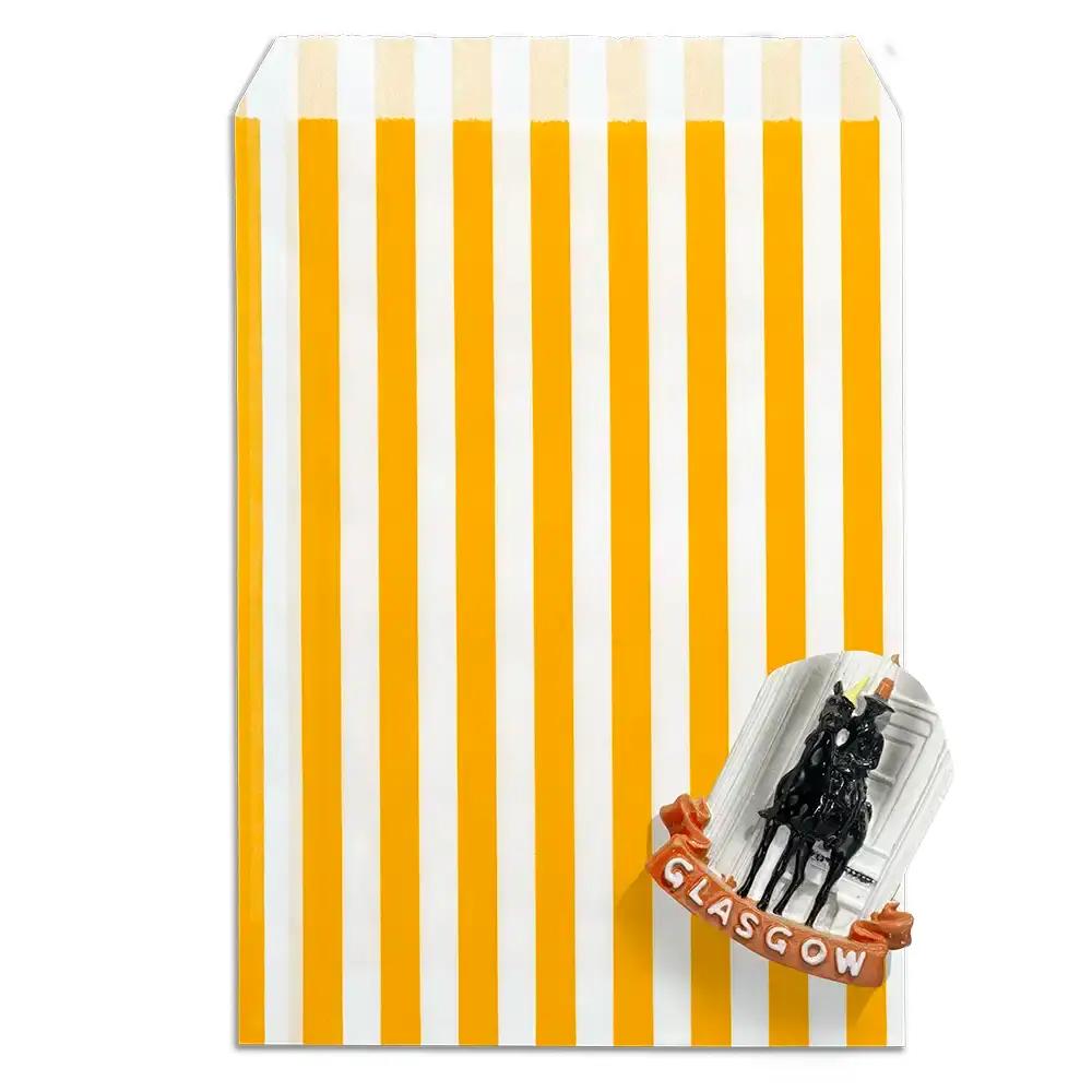 Orange Candy Stripe Paper Bags