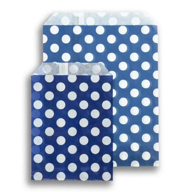 Dark Blue Polka Dot Paper Bags