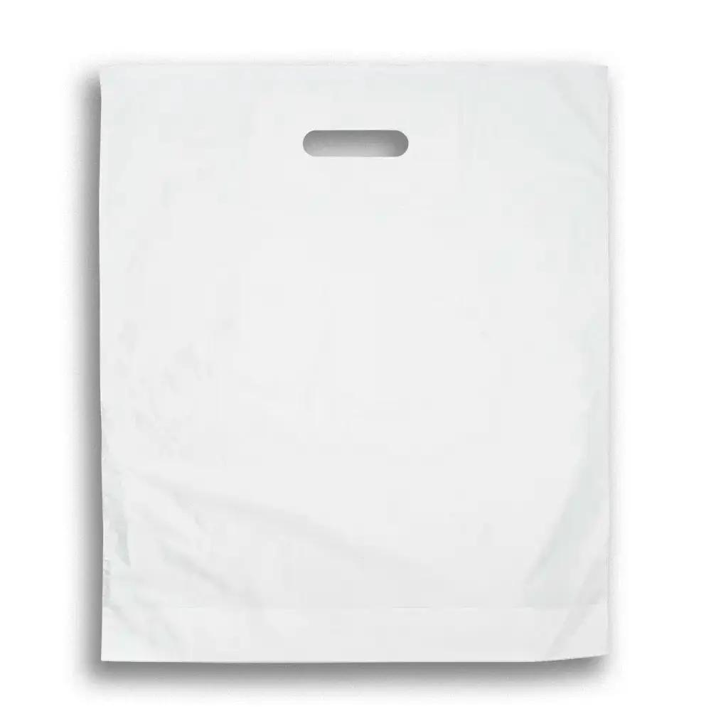 White Patch Handle Plastic Carrier Bags