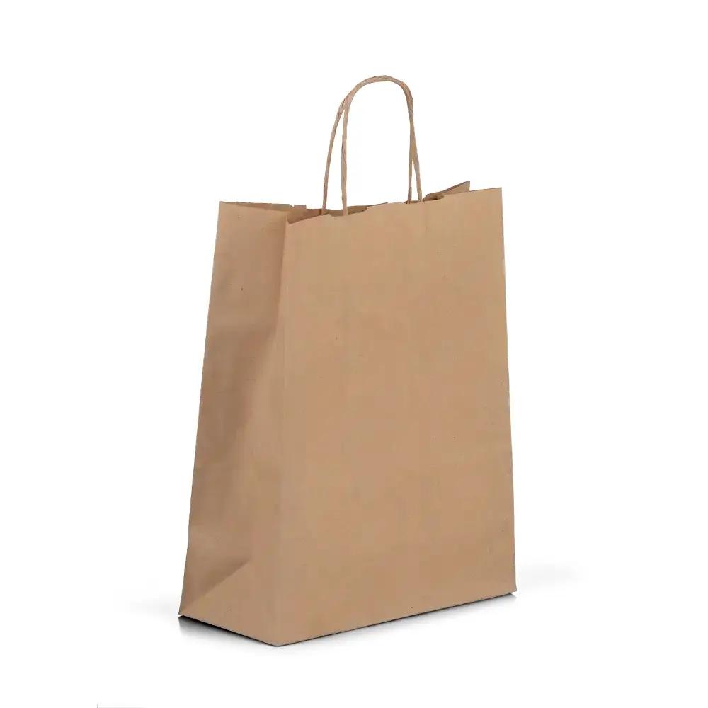Value Brown Recycled (Unribbed) Paper Carrier Bags with Twisted Handles