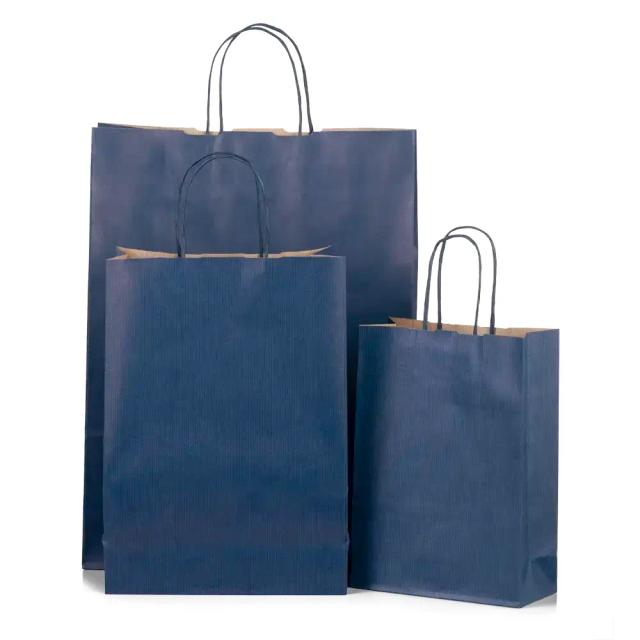 Dark Blue Premium Italian Paper Carrier Bags with Twisted Handles