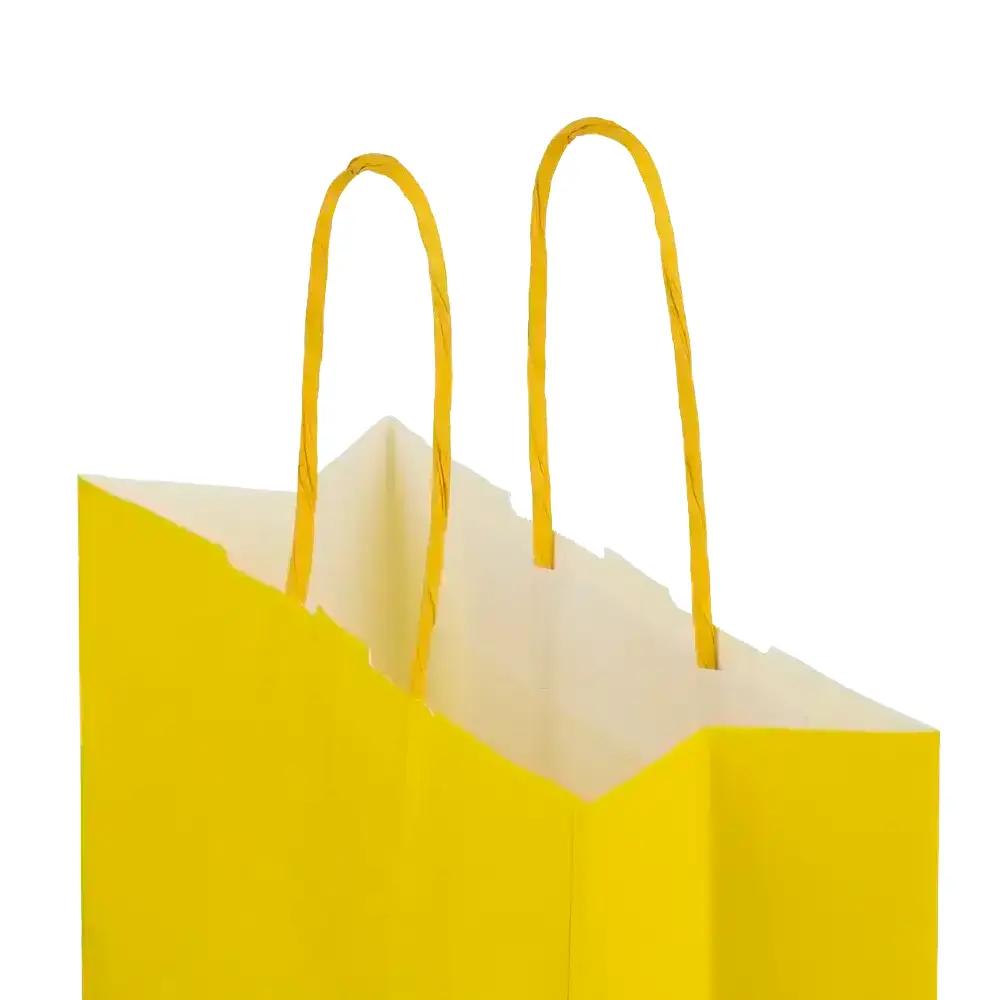 Yellow Premium Italian Paper Carrier Bags with Twisted Handles