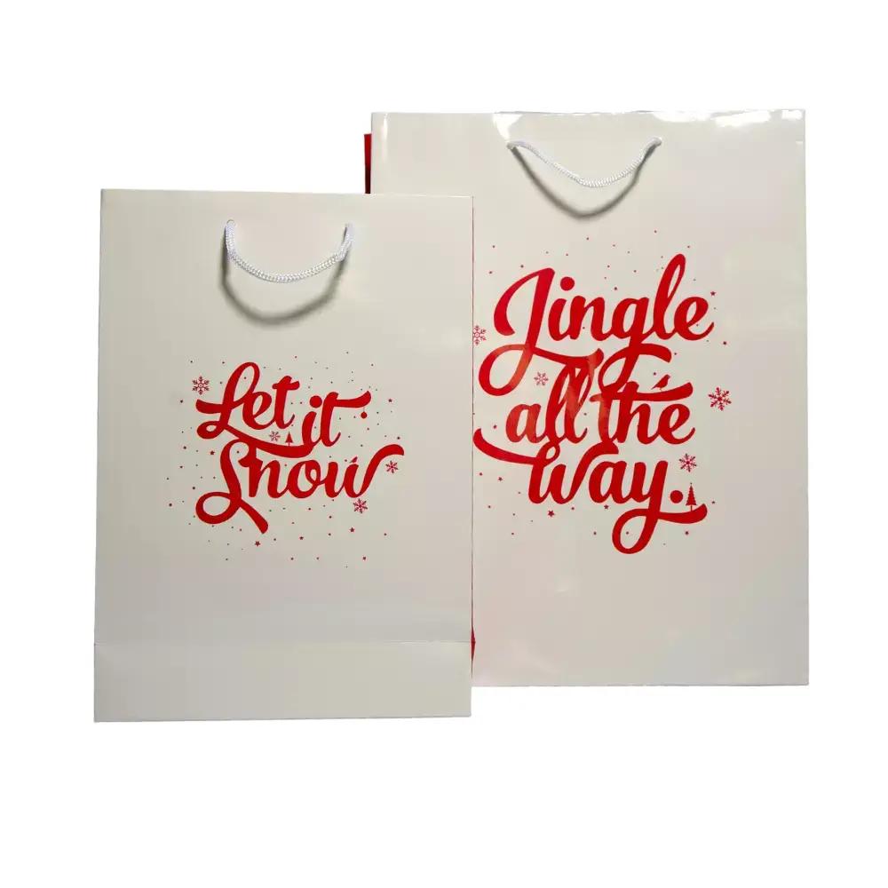 Jingle and Snow Gloss Boutique Paper Bags