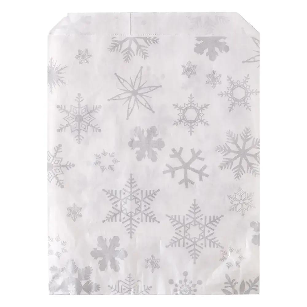 Silver Snowflake Paper Christmas Counter Bags