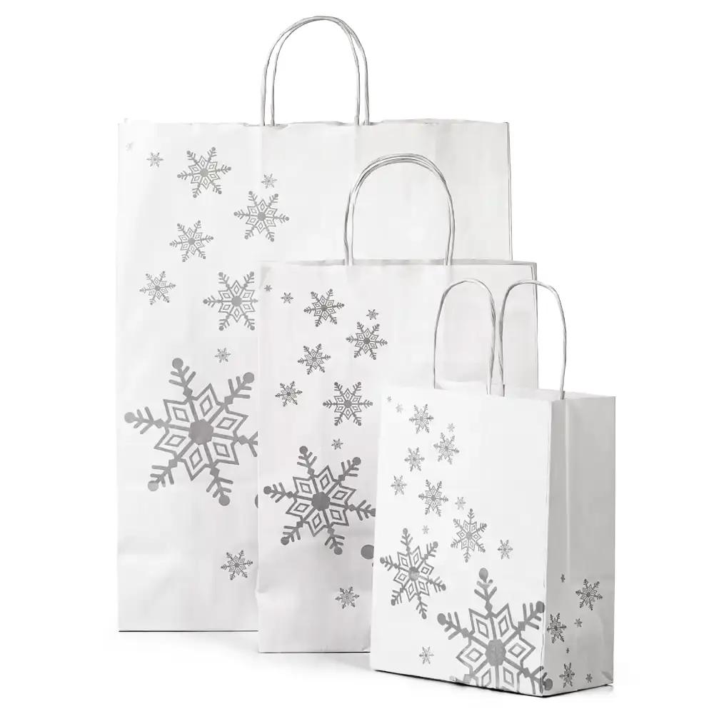 Snowflake Design Paper Carrier Bags