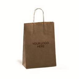 Brown Printed Paper Carrier Bags with Twisted Handles