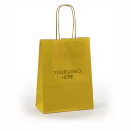 Yellow Printed Paper Carrier Bags with Twisted Handles