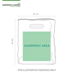 Dark Green Printed Plastic Carrier Bags
