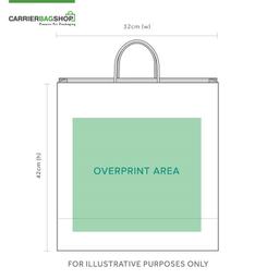 White Printed Paper Carrier Bags with Twisted Handles